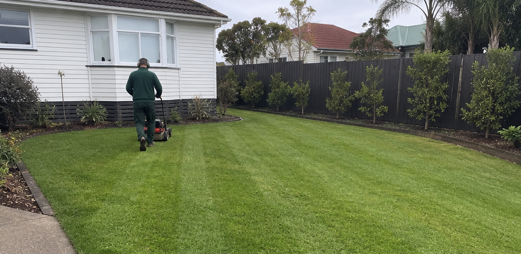 Prepared lawn surface ready for overseeding